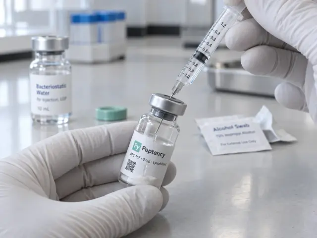Adding the water slowly along the inside wall of the vial